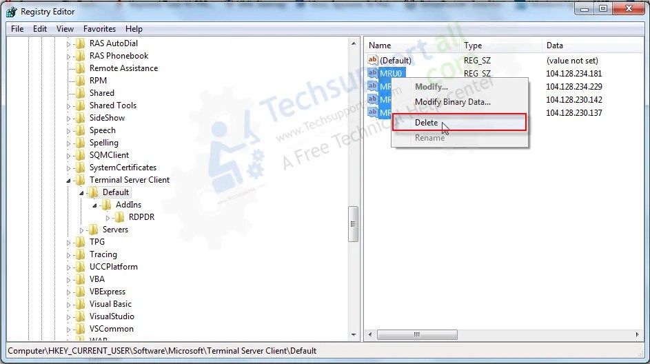 (Solved) How to Remove Remote Desktop Connection History?