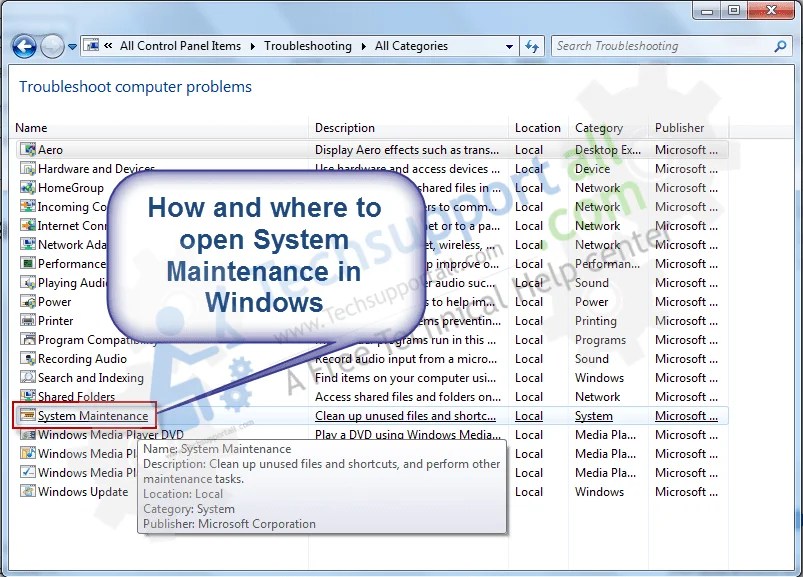 How to Run System Maintenance Utility in Windows TSA