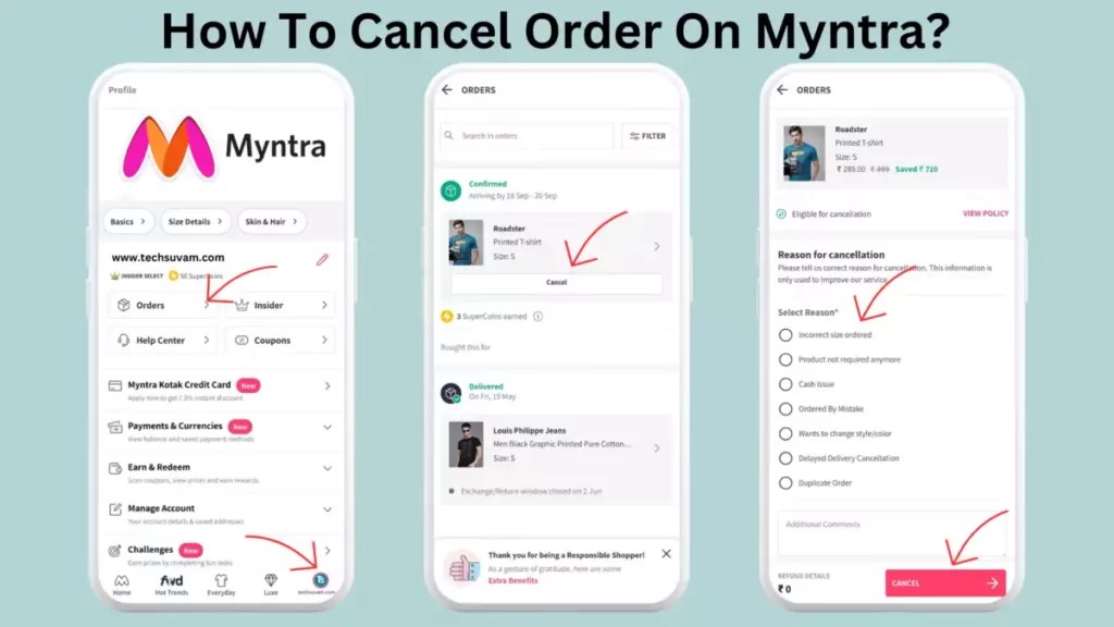 How To Cancel Order On Myntra in India 2024 [Working Method]