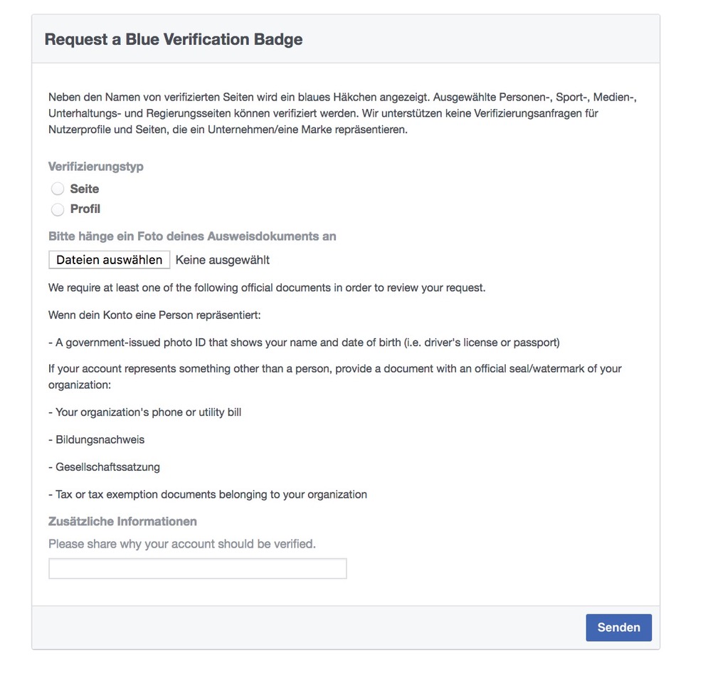 Instagram Blauer Haken Hack