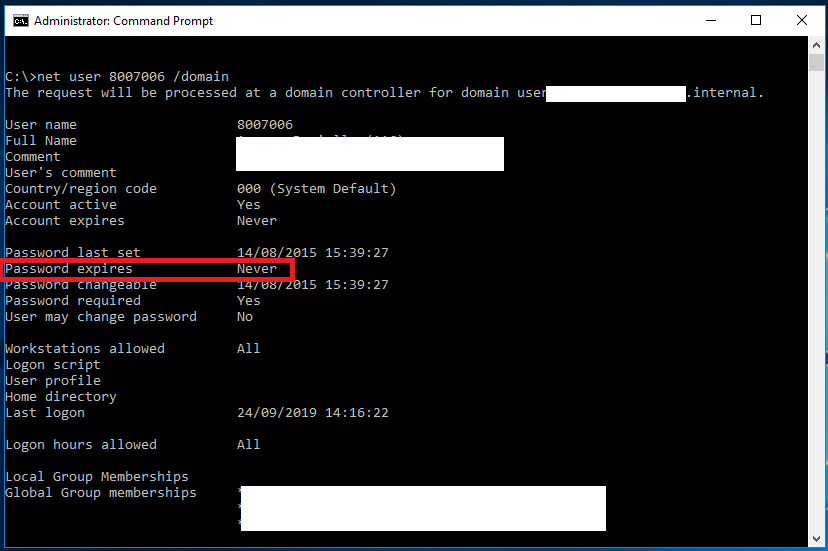 How to Check a User's Password Expiry Date from Command Prompt in