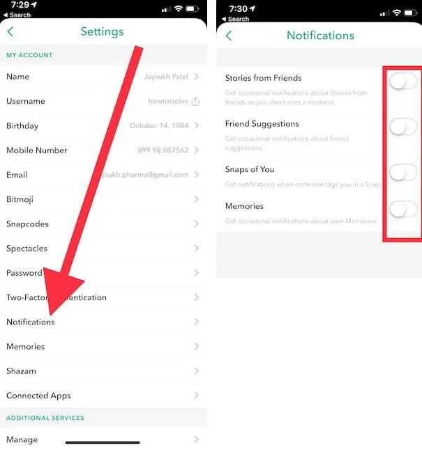 Ways to block notifications on snapchat on Android and iOS