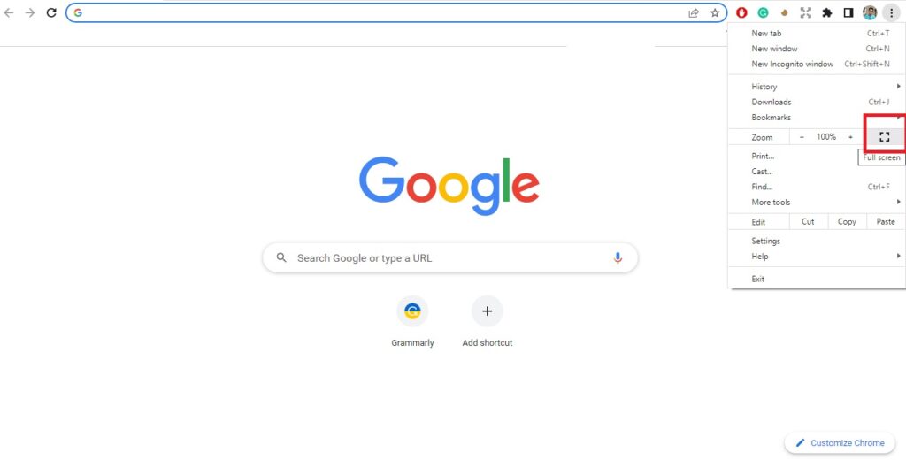 How To Activate FullScreen Mode In Google Chrome Tech Training HQ