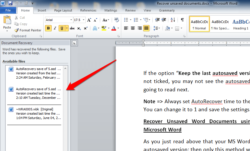 How to Recover Unsaved Word Document?