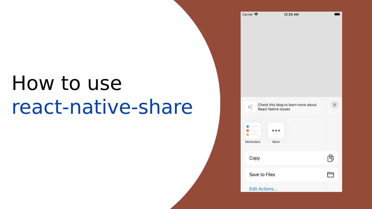 How to use reactnativeshare Learn React Native