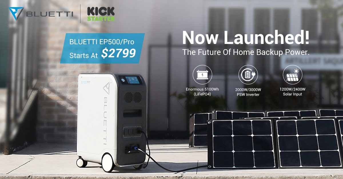 Bluetti EP500 Portable Solar Power Station - No More Power Outage Panic