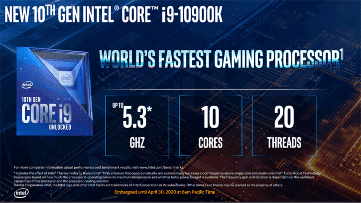 Intel Announces Its 10th Generation LakeS" Core