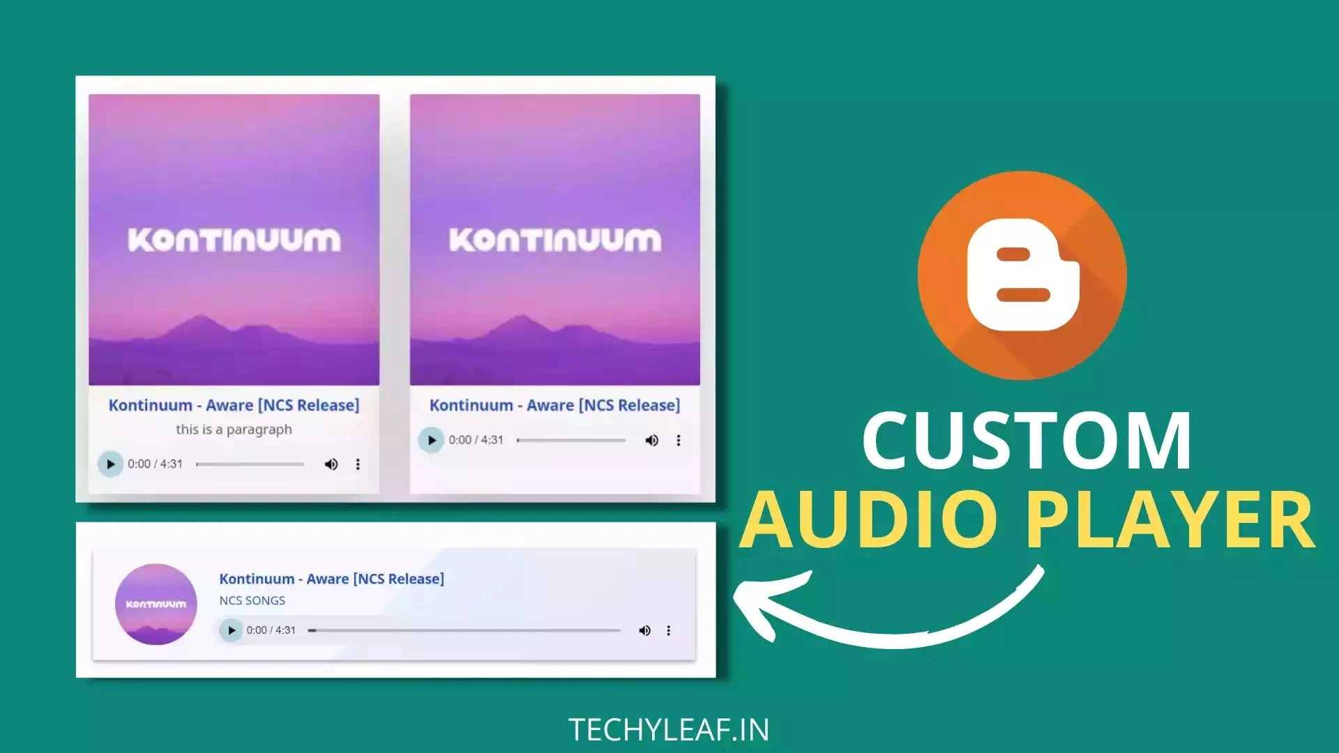 How To Add A Custom HTML Audio Player In Blogger site TechyLeaf