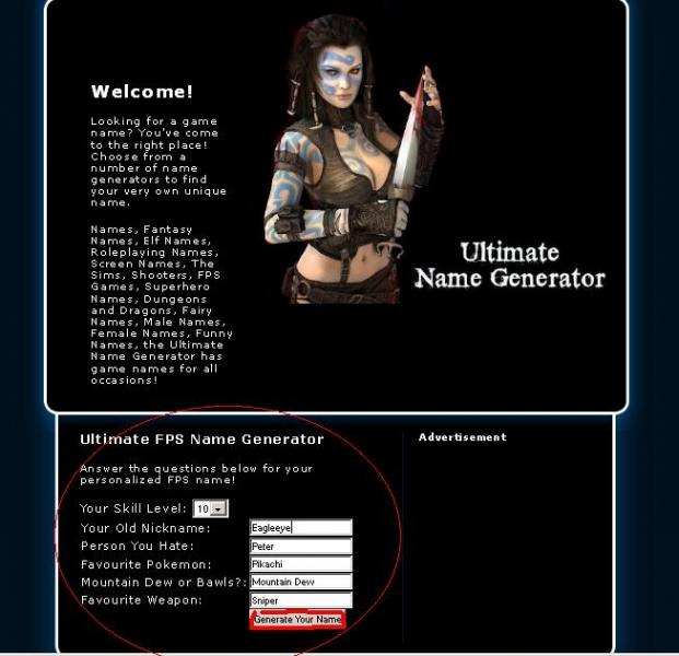 How to get cool fps nicknames list?
