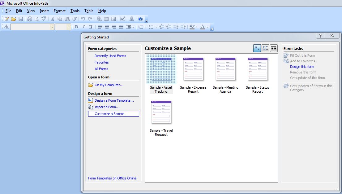 Different Types of Microsoft Office InfoPath