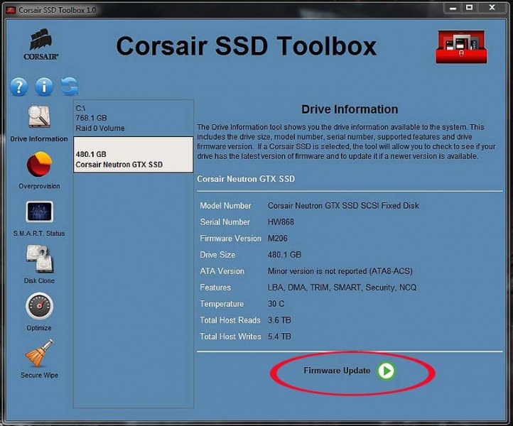 SSD Firmware Update Tool Error