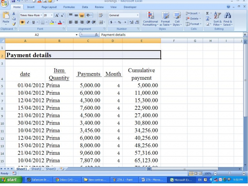How to center a headings Ms excel?
