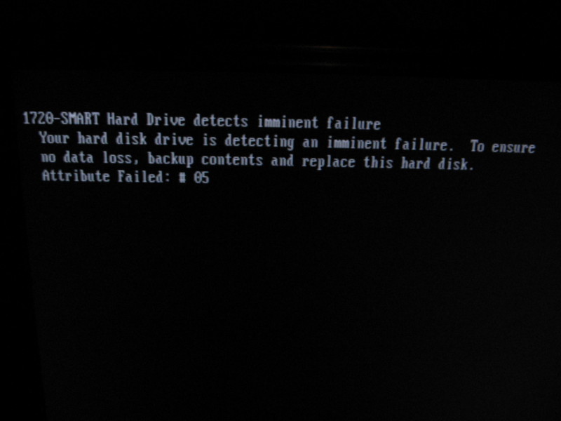 S.M.A.R.T. status bad backup and replace error