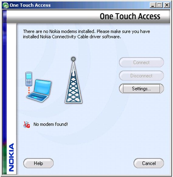 No Modem Found Error in Nokia PC Suite