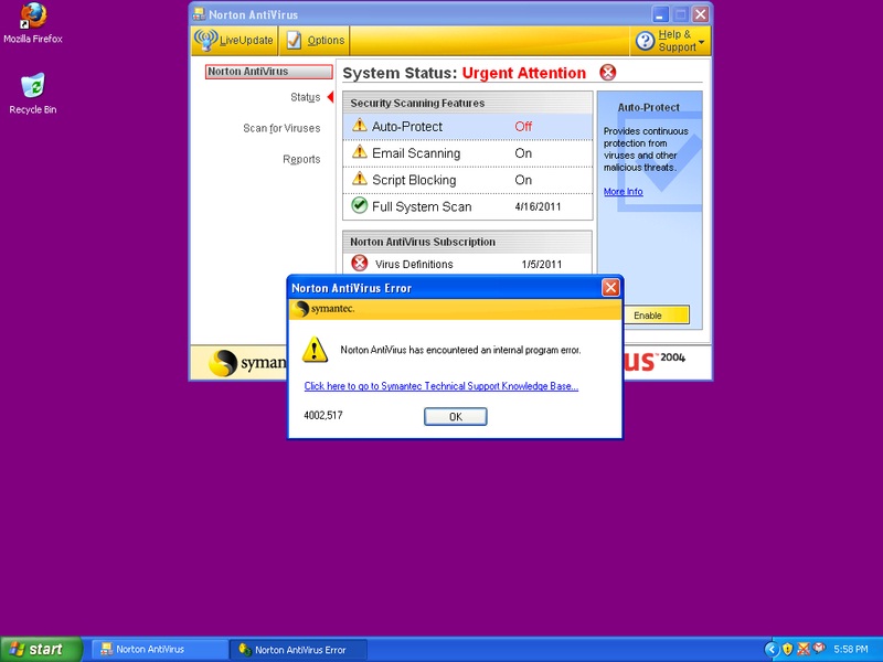 Norton Anti Virus Windows XP