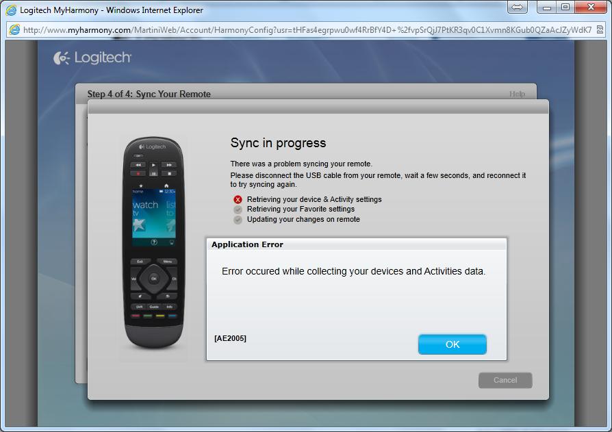 Application Error occurred while collecting device data
