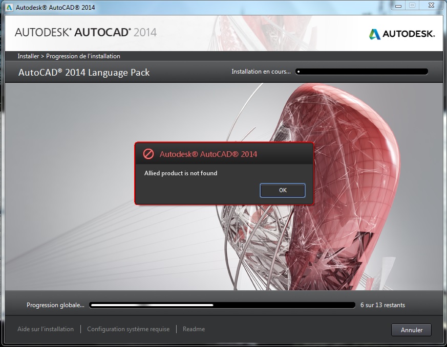 Autodesk AutoCAD 2014 Allied product is not found