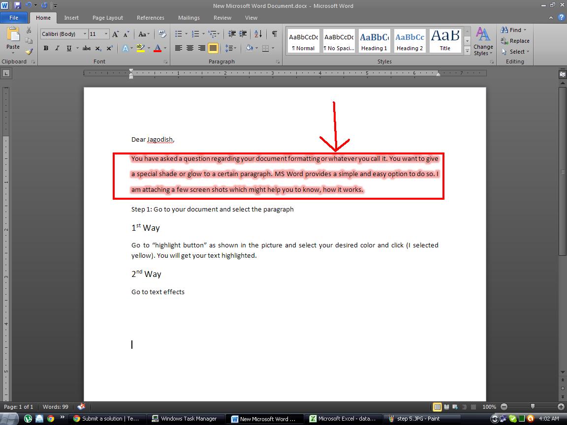 How to add borders or shading in a paragraph