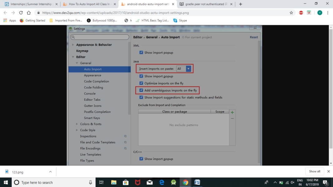 How To Import Classes Automatically In Android Studio?
