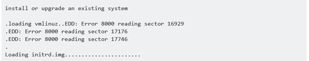 How To Resolve The EDD ERROR 8000 Reading Sector Error