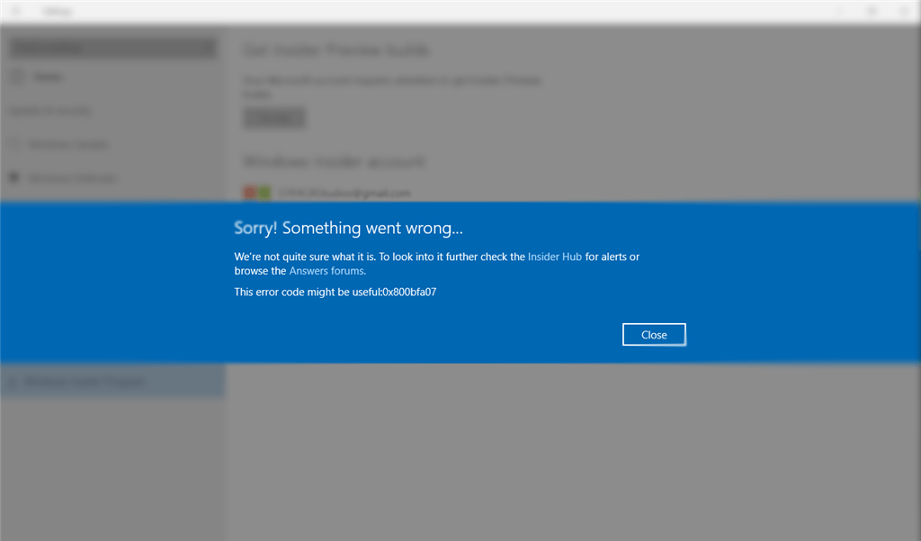 How To Solve 0x800bfa07 Windows Insider Error?