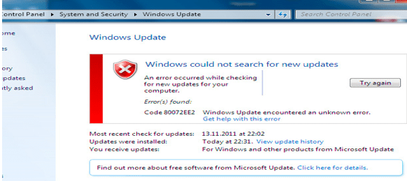 Hey, Can Anyone Fix My Windows Update Error 80072ee2?