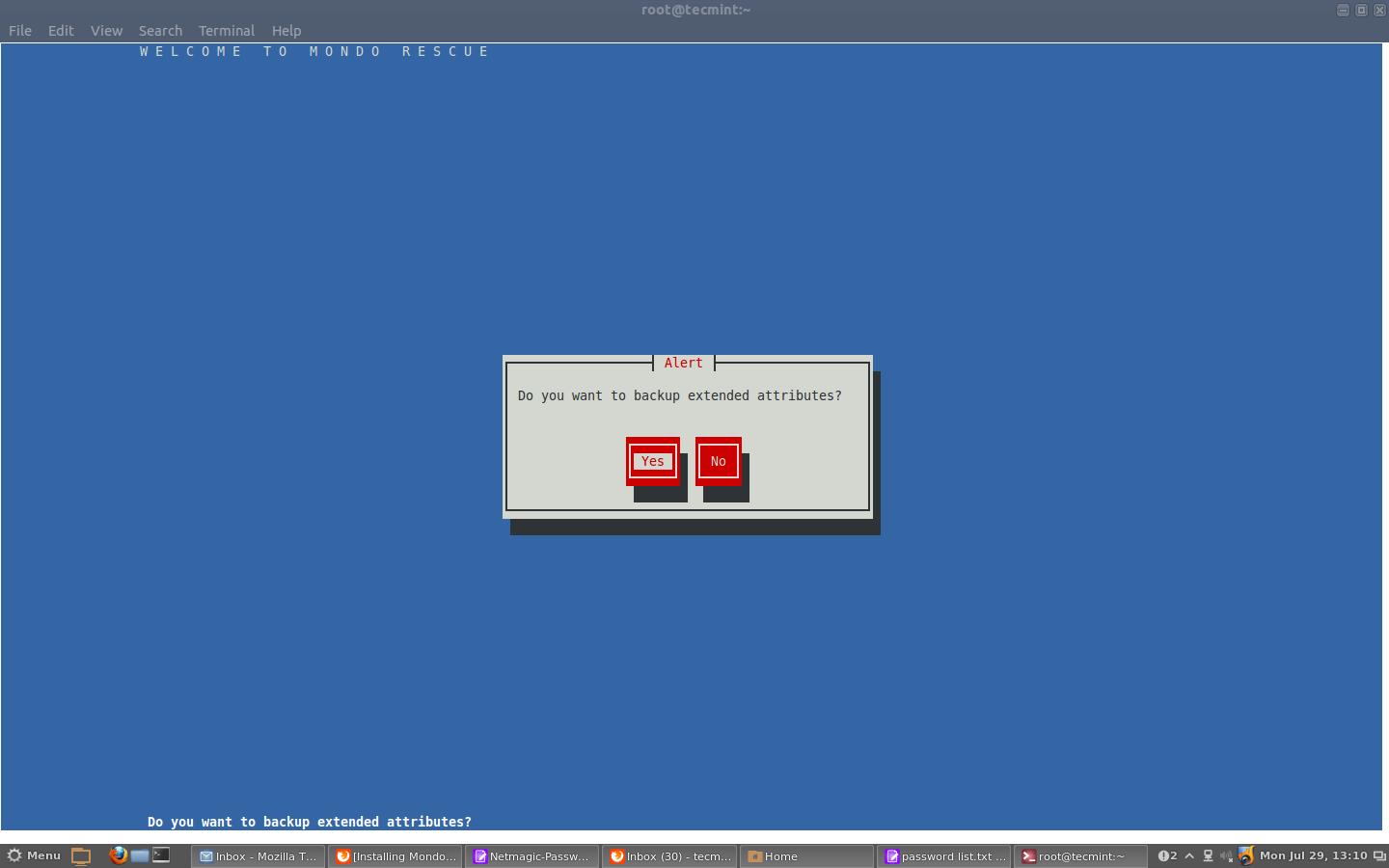 Mondo Rescue Extended Backup Tecmint Linux Howtos, Tutorials & Guides