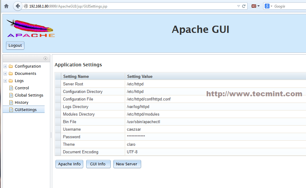 Configure, Manage and Monitor "Apache Web Server" from Web Browser