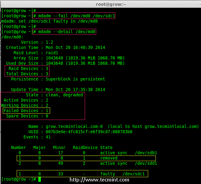 Growing an Existing RAID Array and Removing Failed Disks in Raid Part 7