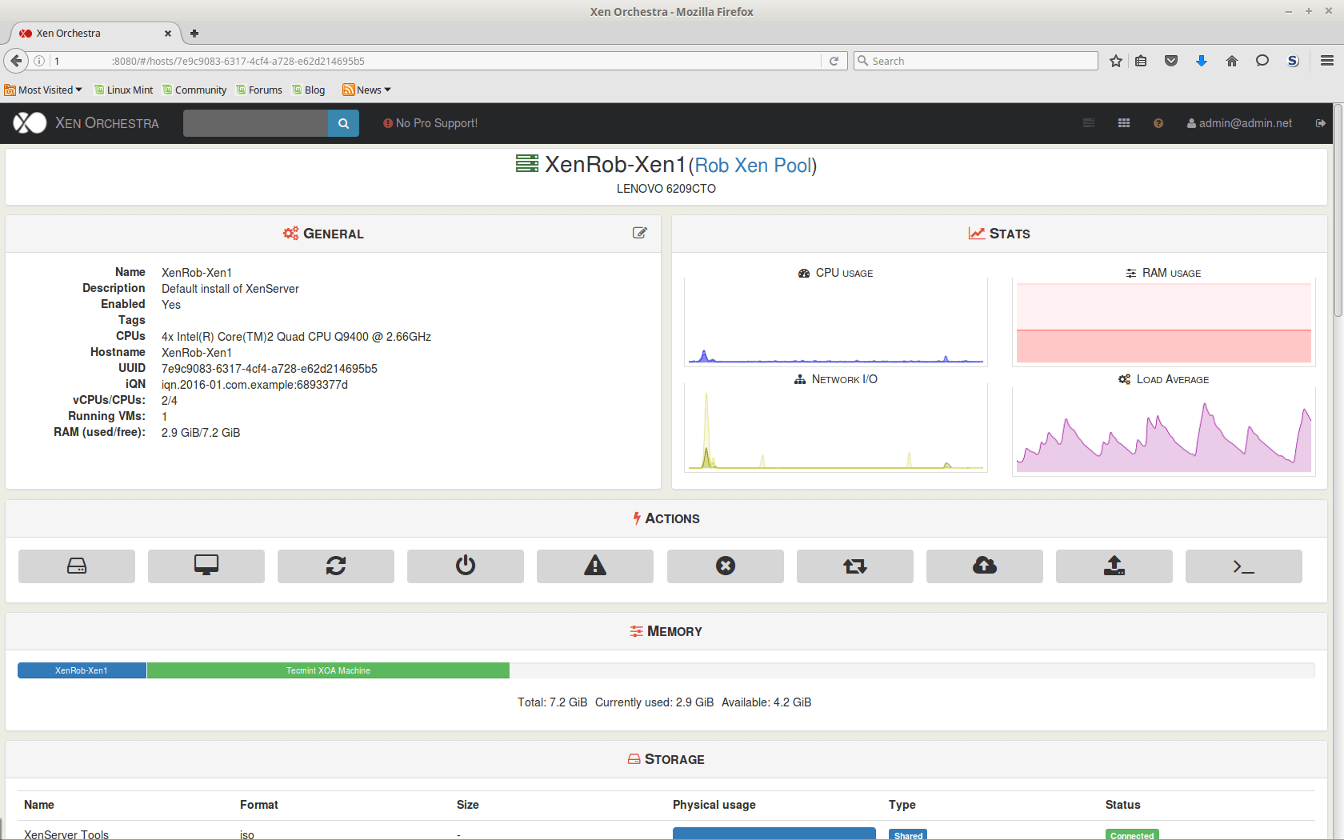 Managing XenServer with a XenCenter and Xen Orchestra Web Interfaces