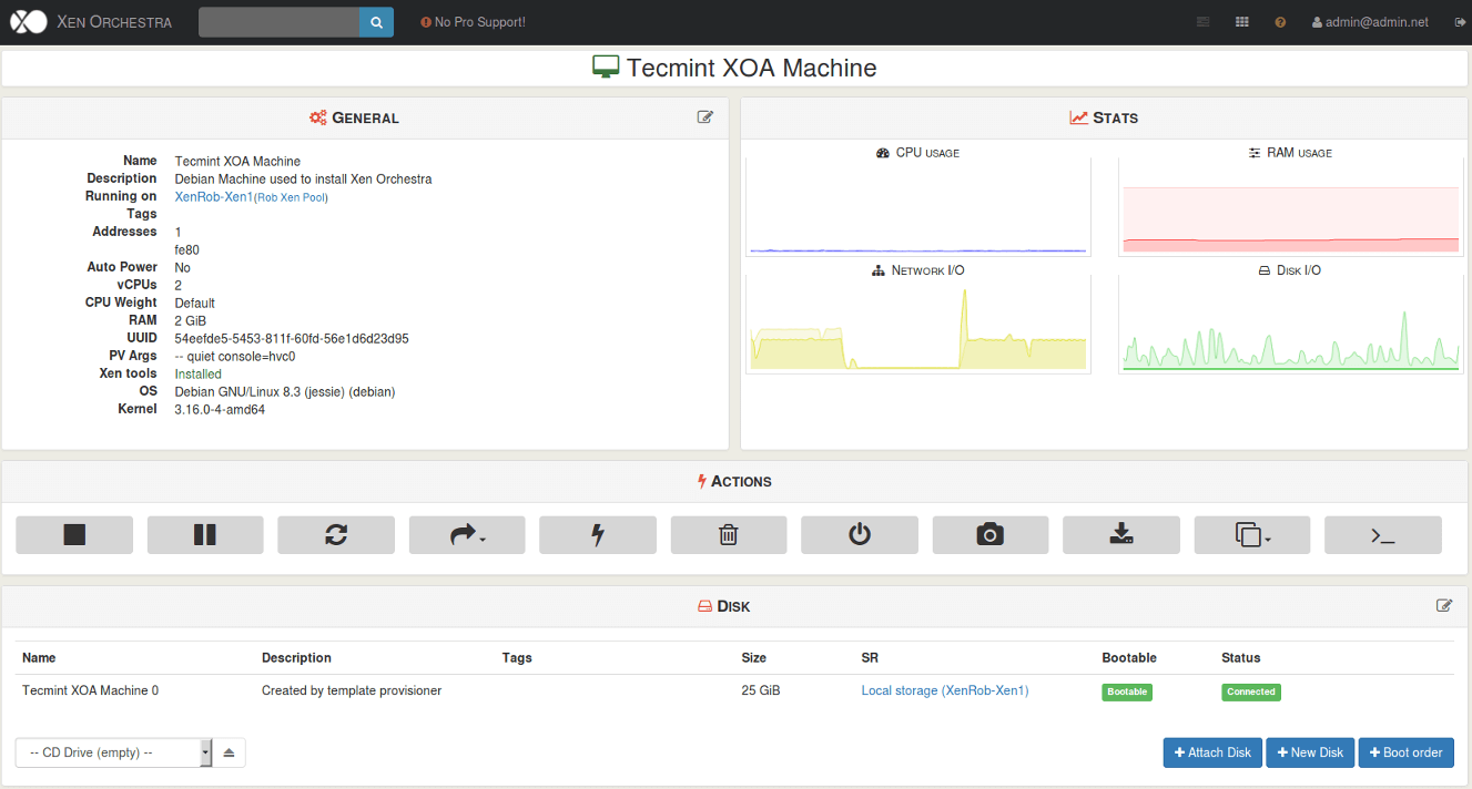 Managing XenServer with a XenCenter and Xen Orchestra Web Interfaces