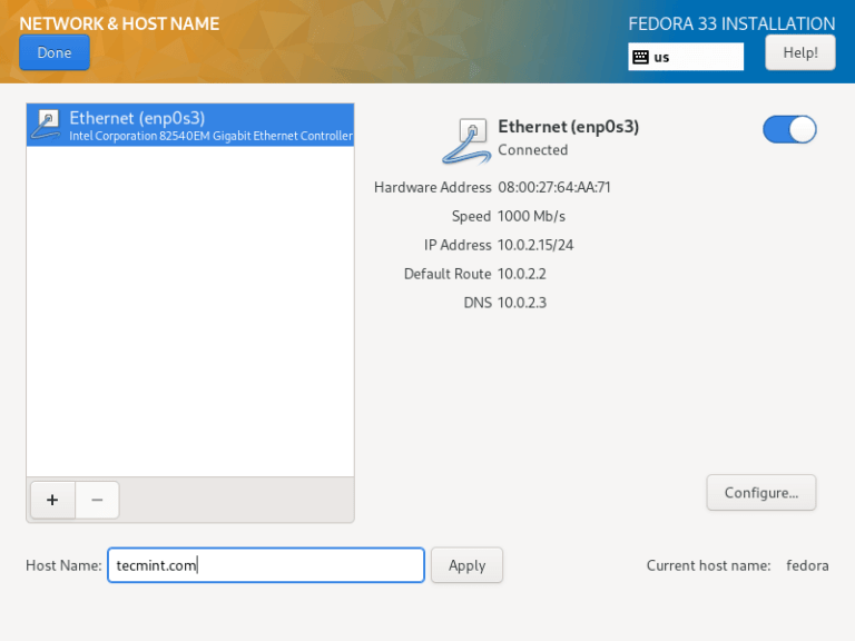 How to Install Fedora 33 Server