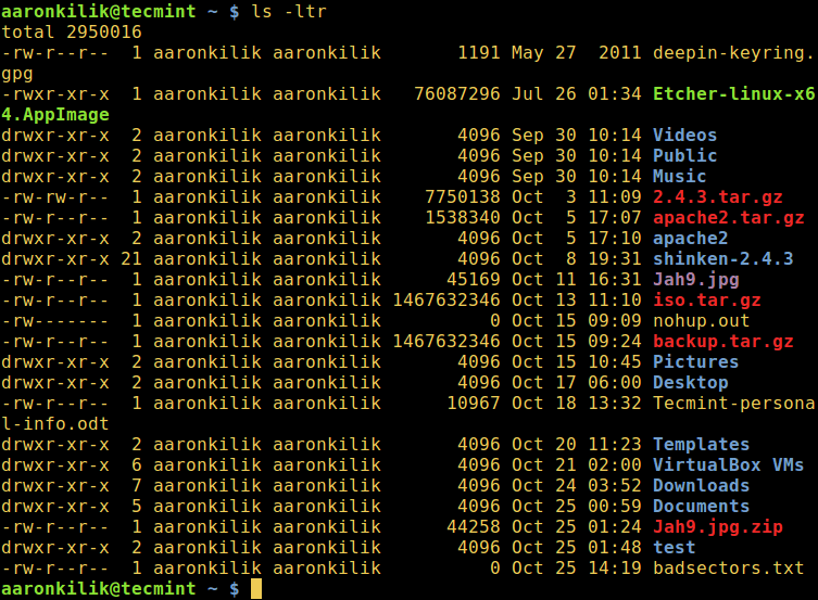 How to Sort Output of 'ls' Command By Last Modified Date and Time