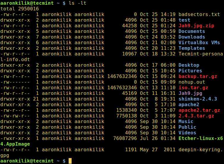 How to Sort Output of 'ls' Command By Last Modified Date and Time
