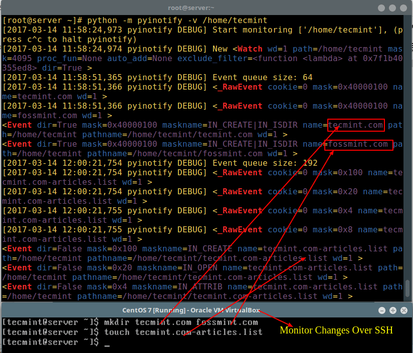 Pyinotify Monitor Filesystem Changes in RealTime in Linux