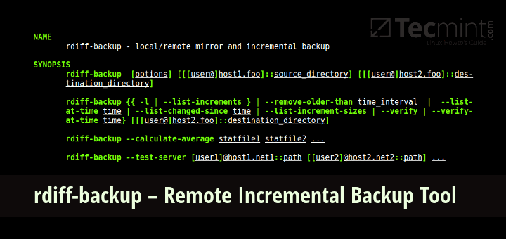 rdiffbackup A Remote Incremental Backup Tool for Linux