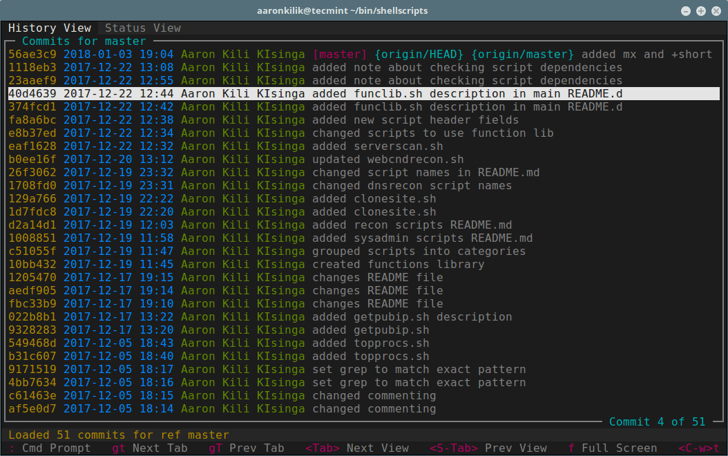 GRV A Tool for Viewing Git Repositories in Linux Terminal