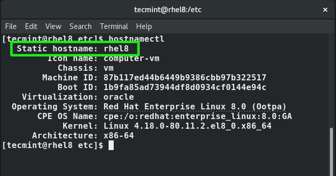 How to Change Hostname in CentOS/RHEL 8 DesignLinux