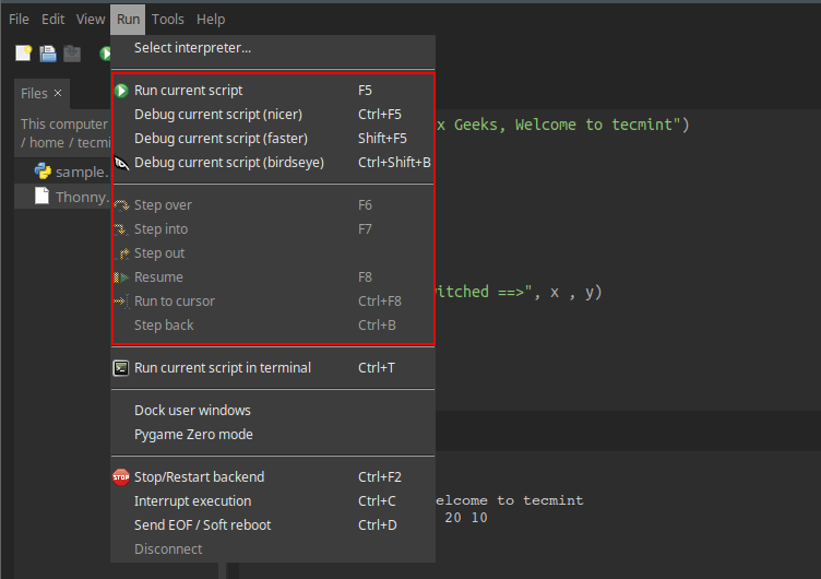 How to Install and Use Thonny Python IDE on Linux