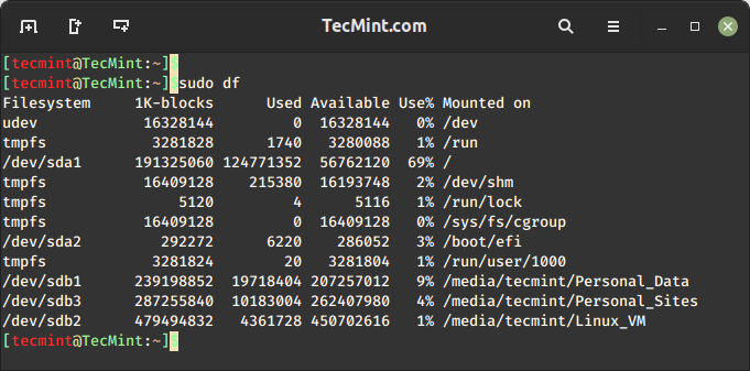 How to Check Disk Space in Linux Using &lsquo;df&rsquo; Command