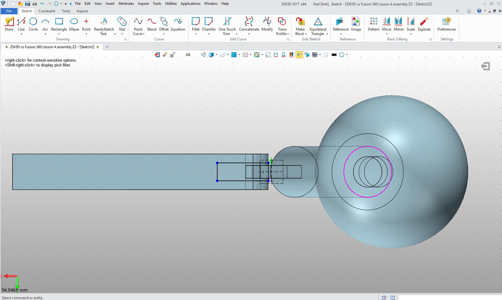 ZW3D vs Fusion 360 Lesson 4 Assembly