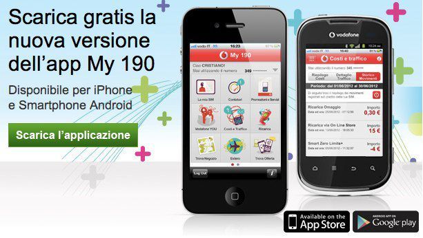 My 190 per Android l'applicazione Vodafone per