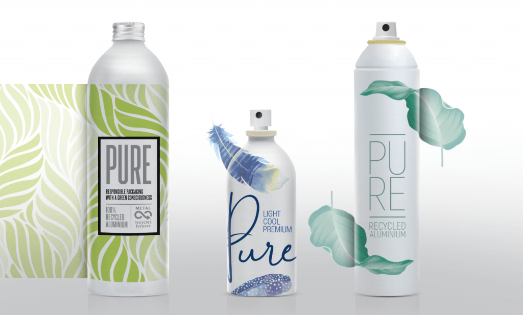 Made of 100 Recycled Aluminium Packaging Aerosol Cans and Bottles