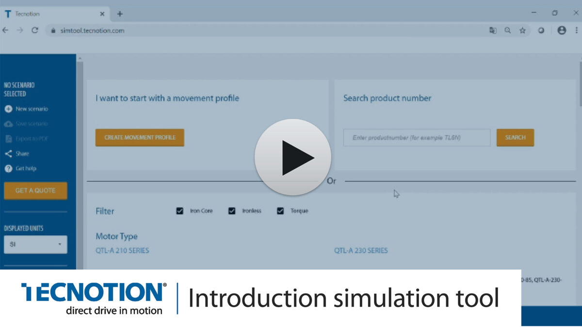 Motor simulation tool Tecnotion