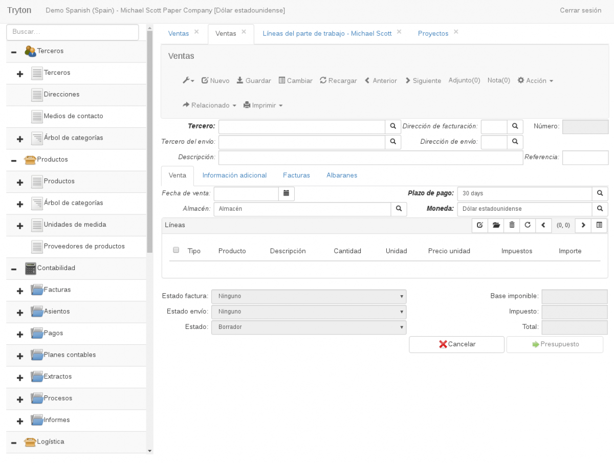 Software Tryton ERP Para Empresas de Colombia y LatinoAmerica.