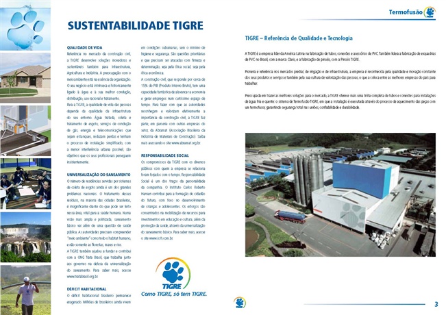 Tecto Catálogo Tigre PPR Termofusão Catálogo Técnico