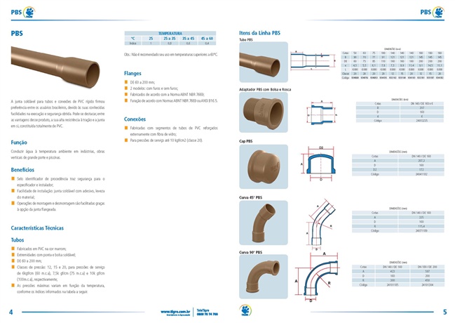 Tecto Catálogo Tigre Indústria PBS Catálogo Técnico