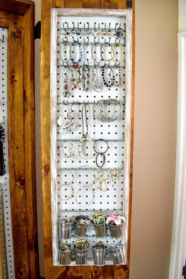 DIY Rustic Pegboard Jewelry Organizer TeeDiddlyDee