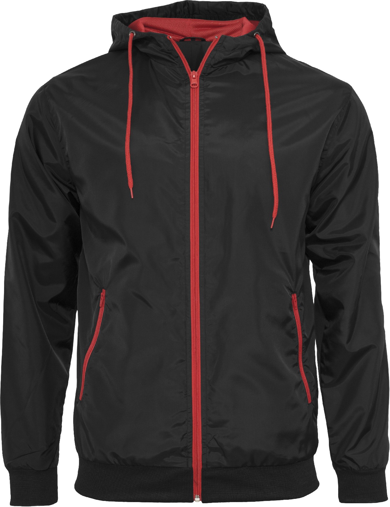 Men's Black Red Wind Runner Jacket Teejac