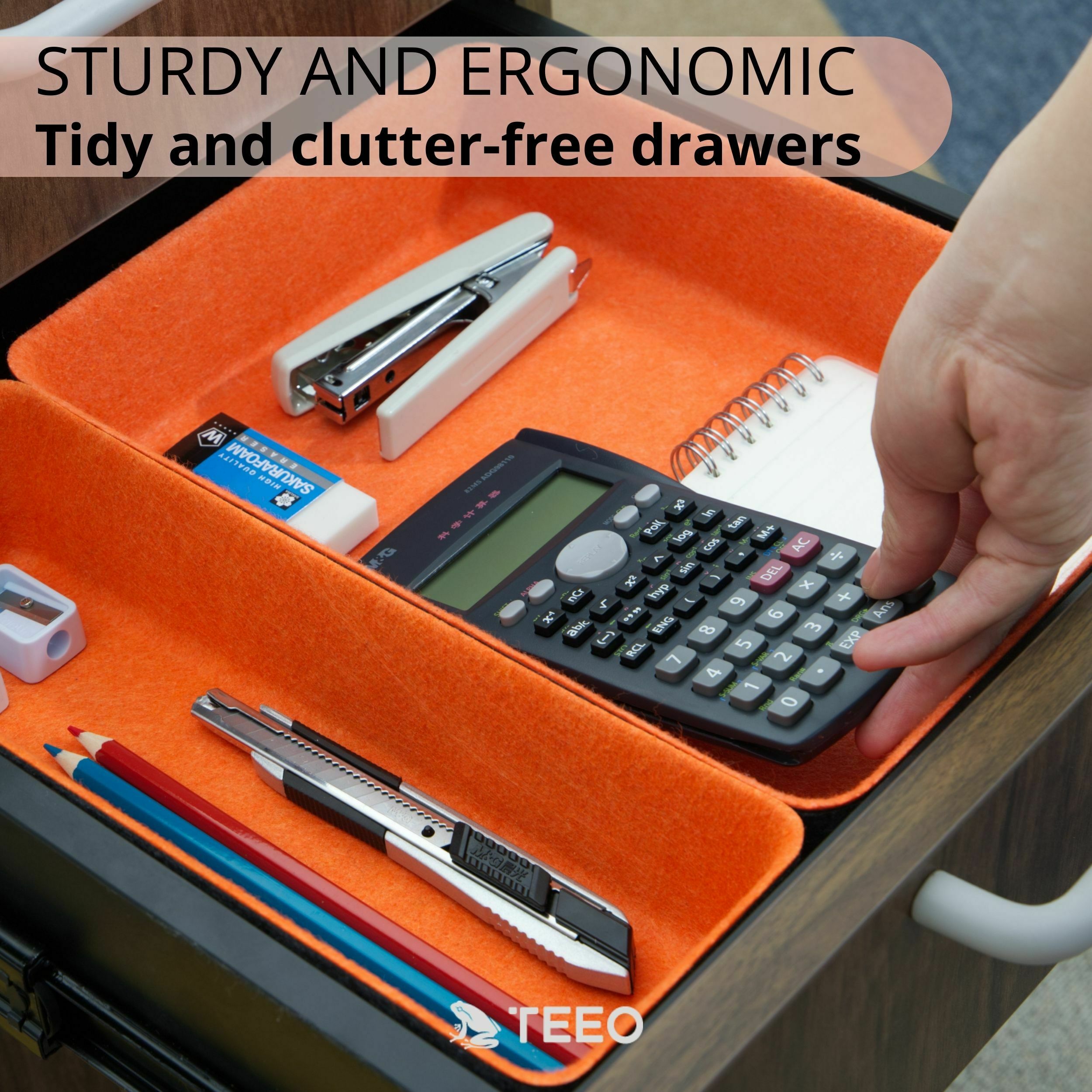 Felt Drawer Organizer Bins, Pack of 5 Teeo Creations